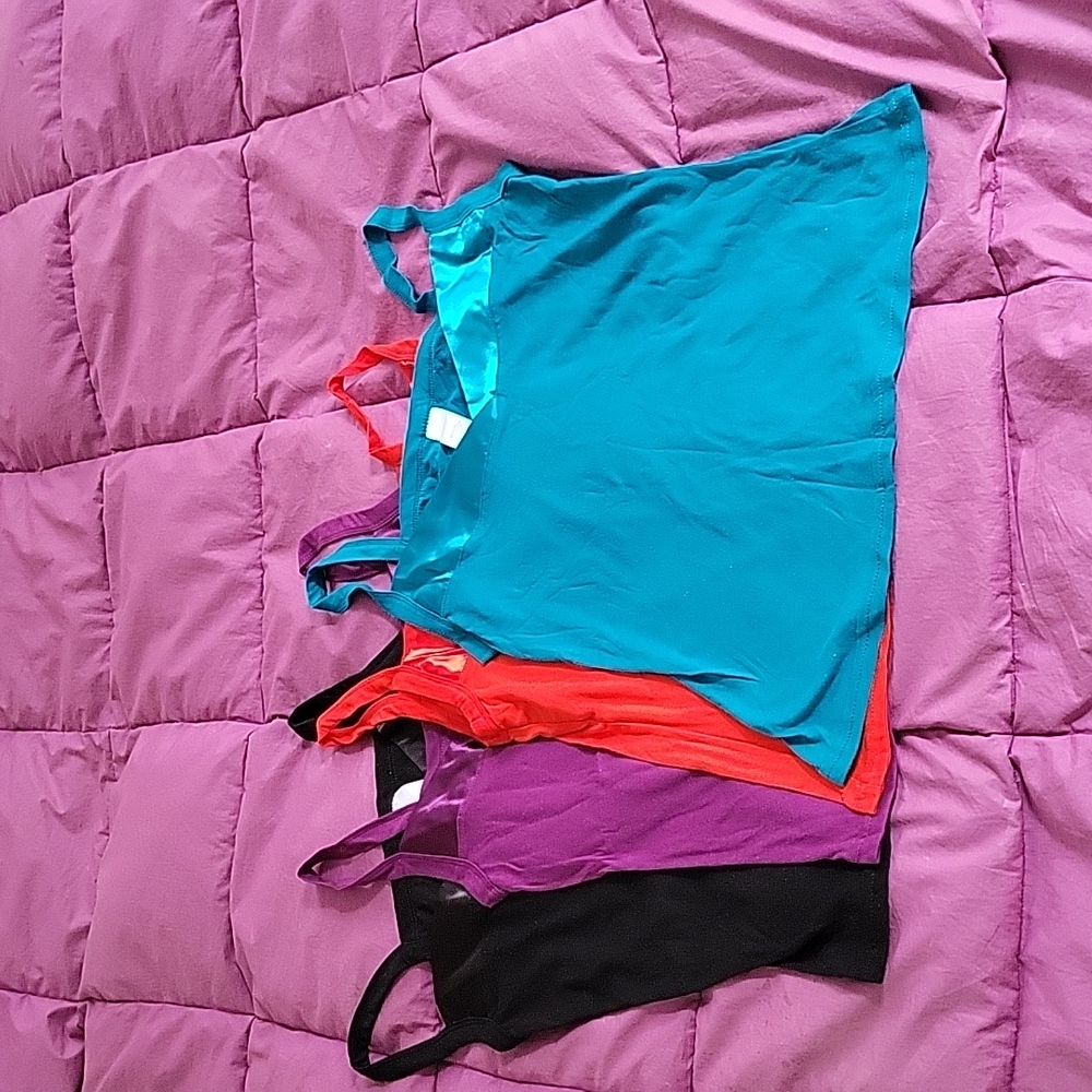 Avon jewel tone camisole w satin trim - 3 available: teal, red, purple Size S/M